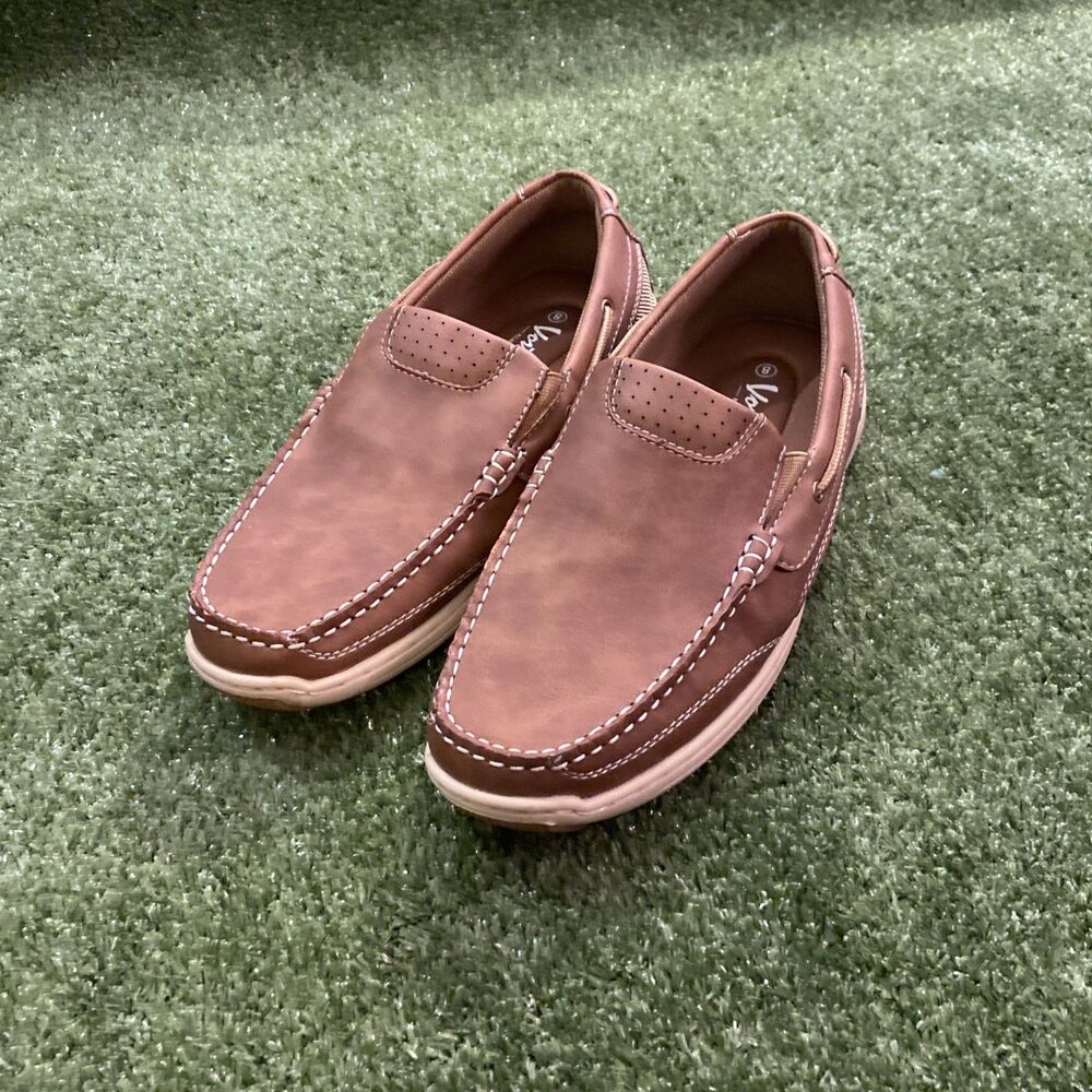 Vostey Slip On Loafers Boat Shoes Tan Brown Casual Comfort Men’s 8 Deck Shoes